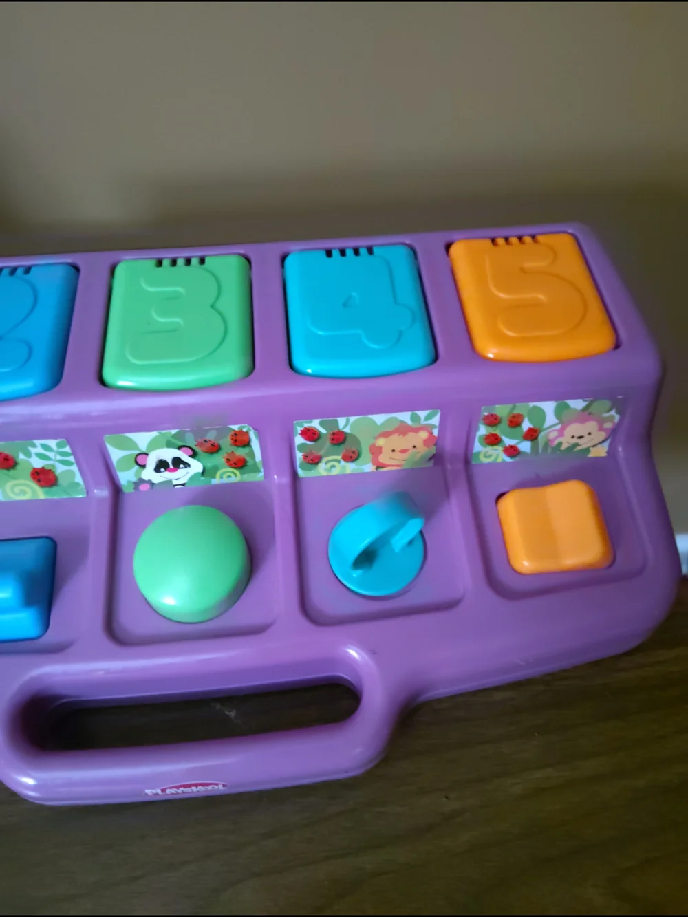 Vintage Playskool Pop-Up Friends Purple Activity Toy